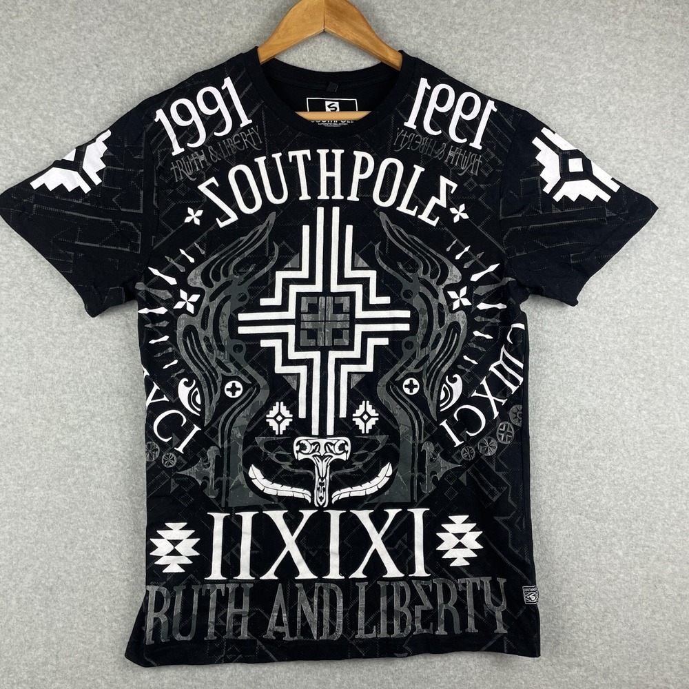 Vintage Southpole Shirt Mens Medium Aztec 90s Tribal Streetwear Y2K